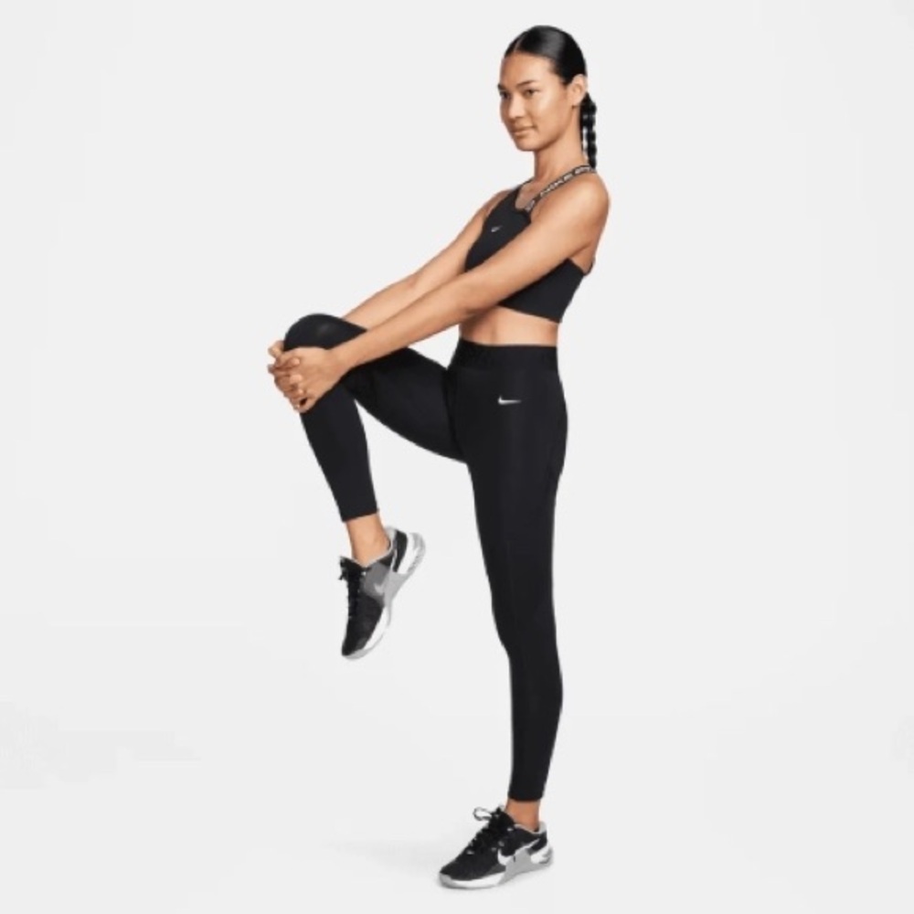 Nike Dri Fit Performance Leggings Black Mid Rise Size Small